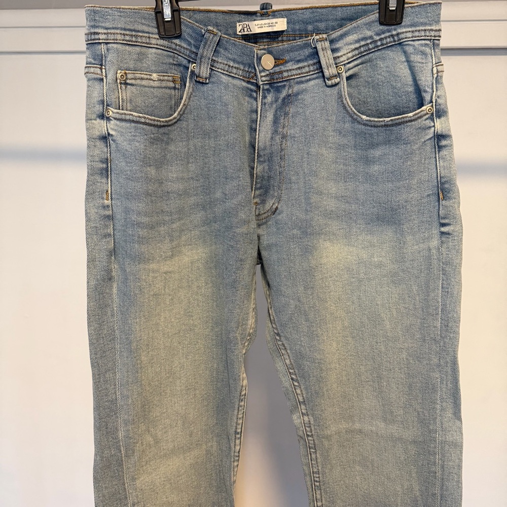 Zara Men's Slim Fit Light Blue Jeans